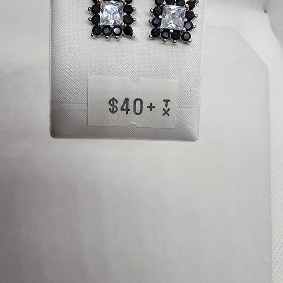 NEW Sterling Silver 925 Elegant Earrings With CZ Stones - Picture 2 of 6